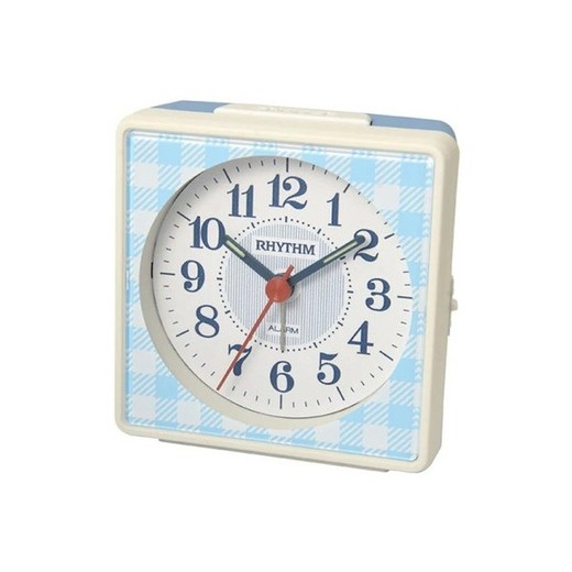 Reloj Rhythm Despertador CRE310NR74 Beep Azul Bicolor Blanco