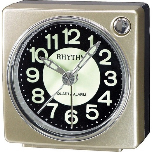 Reloj Rhythm Despertador CRE823NR18 Beep Verde Oliva Bicolor Negro