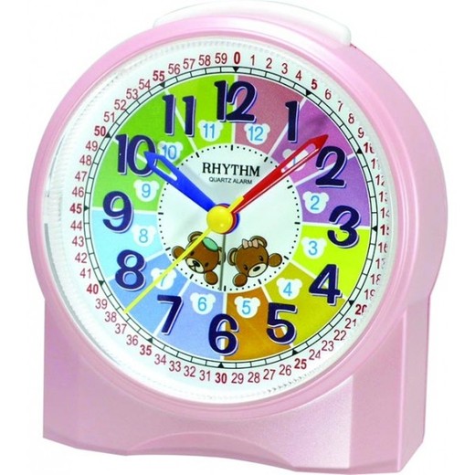 Reloj Rhythm Despertador CRE827NR13 Beep Rosa Ositos