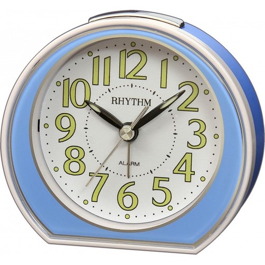 Reloj Rhythm Despertador CRE877NR04 Beep Plateado Bicolor Azul