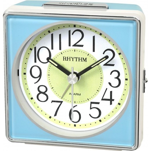 Reloj Rhythm Despertador CRE884NR04 Beep Azul Bicolor Beige