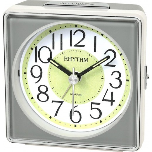 Reloj Rhythm Despertador CRE884NR08 Beep Gris Bicolor Beige