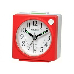 Reloj Rhythm Despertador CRE893NR01 Beep Rojo Bicolor Gris