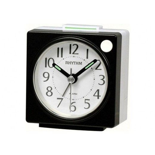 Reloj Rhythm Despertador CRE893NR02 Beep Negro Bicolor Gris