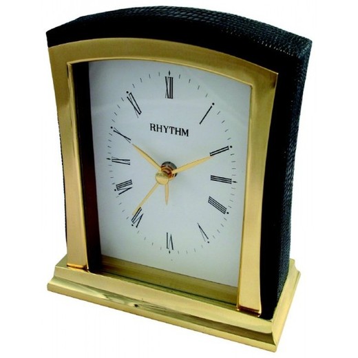 Reloj Rhythm Despertador CRE918NR02 Sobremesa Dorado Bicolor Negro