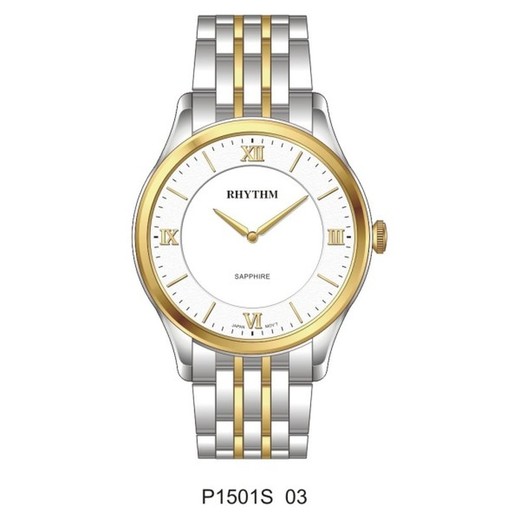 Reloj Rhythm Hombre P1501S03 Acero Bicolor Dorado