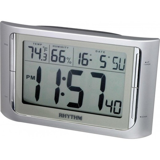 Reloj Rhythm LCD LCT061NR19 Despertador Gris