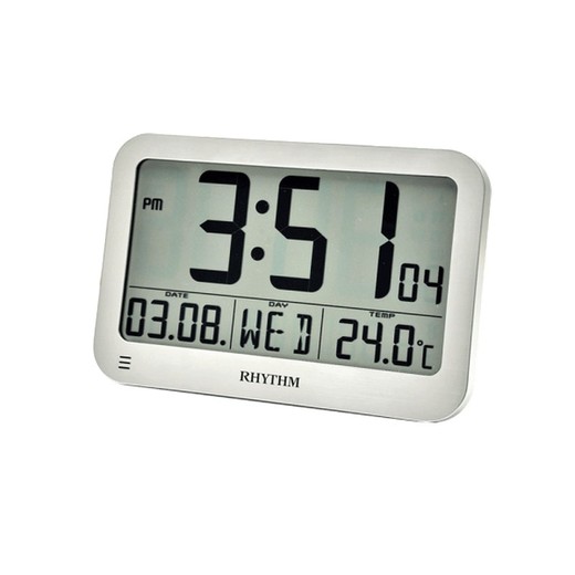 Reloj Rhythm LCD LCT084NR19 Despertador Blanco