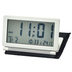 Reloj Rhythm LCD LCT098NR03 Despertador Blanco Bicolor Gris