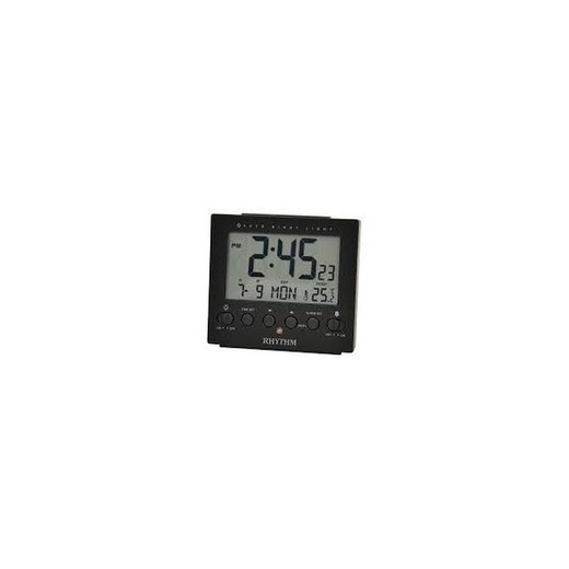 Reloj Rhythm LCD LCT099NR02 Despertador Negro