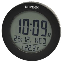 Reloj Rhythm LCD LCT103NR02 Despertador Negro