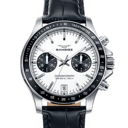 Sandoz Herrenuhr 81405-07 Schwarzes Leder