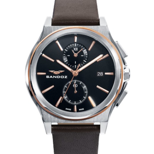 Sandoz Men's Watch 81485-57 Brown Leather