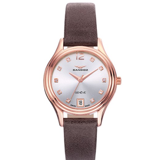 Sandoz Woman Watch 81328-13 Καφέ Δέρμα