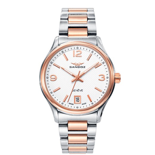 Relógio Sandoz Feminino 81332-95 Bicolor Rosa Aço