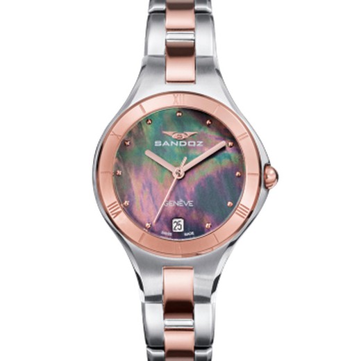 Reloj Sandoz Mujer 81370-57 Bicolor Acero Rosado