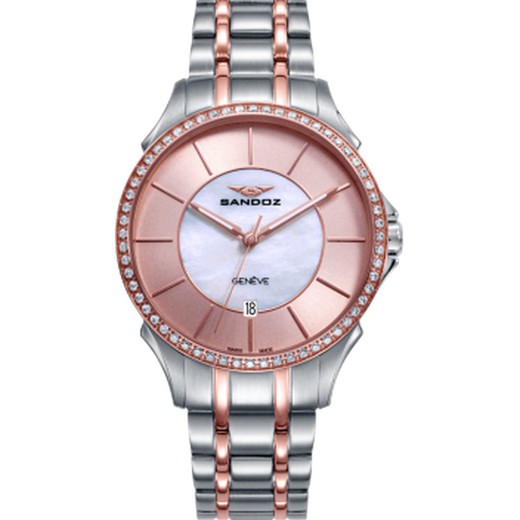 Sandoz Women's Watch 81372-97 Bicolor Pink Steel