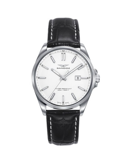 Reloj Sandoz Mujer 83002-07 Casuel Piel Negra