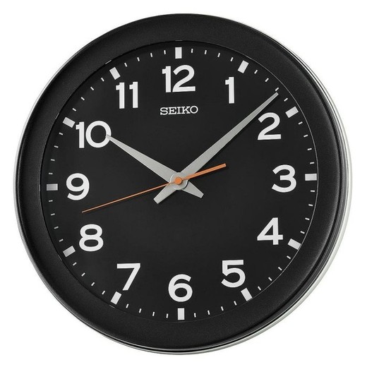 Reloj Seiko Clocks De Pared QXA835K Redondo Negro