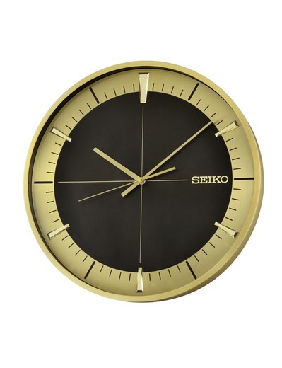 Reloj Seiko Clocks De Pared QXA840G Redondo Dorado