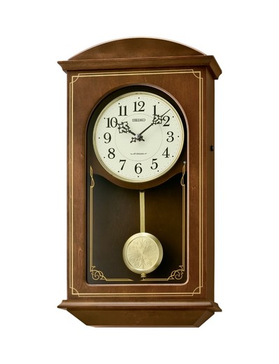 Reloj Seiko Clocks De Pared QXM610B Madera Pendulo