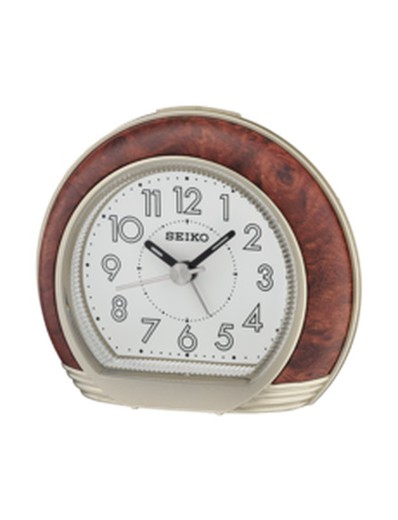 Reloj Seiko Clocks QHE154B Despertador Marrón Plateado