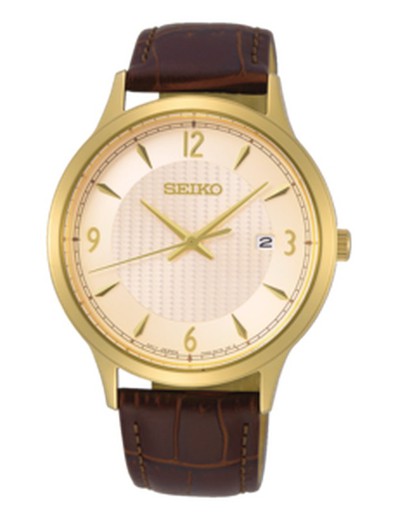 Reloj Seiko Hombre SGEH86P1 Neo Classic Cuarzo IP Dorado