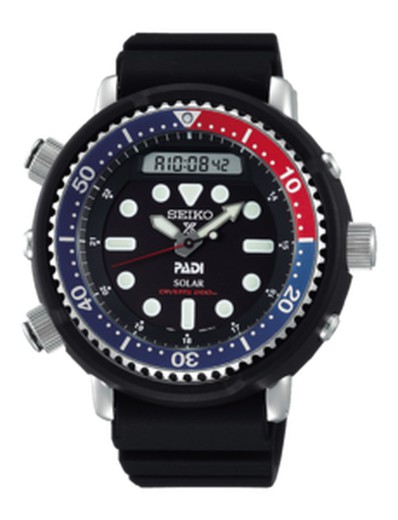 Reloj Seiko Hombre SNJ027P1 Prospex Diver's PADI Solar Ana-Digi