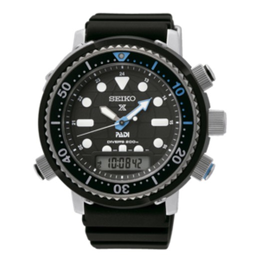 Seiko herreur SNJ035P1 Prospex Diver's Solar Ana-Digi Sport Black