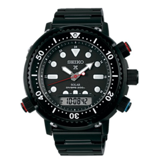 Orologio da uomo Seiko SNJ037P1 Prospex Diver's Solar Ana-Digi nero