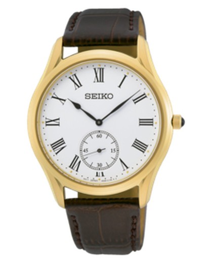 Ανδρικό ρολόι Seiko SRK050P1 Neo Classic με Ρωμαϊκούς Αριθμούς Καφέ Δερμάτινο