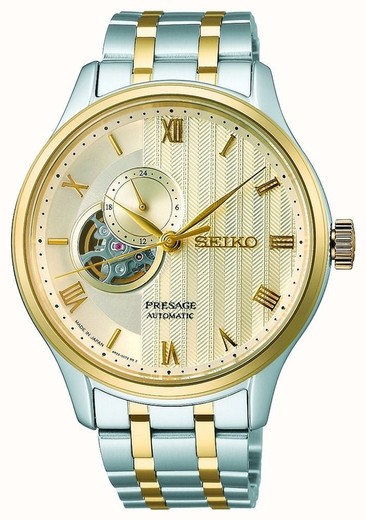 Reloj Seiko Hombre SSA464J1 Presage Acero Bicolor Dorado