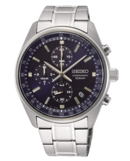 Relógio masculino Seiko SSB377P1 Neo Sport Quartz Chrono mostrador azul