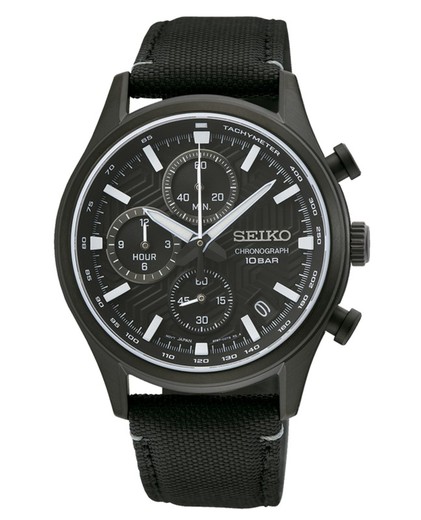 Seiko Herenhorloge SSB421P1 Nylon Zwart