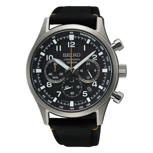 Rellotge Seiko Home SSB449P1 Chronograph Nylon Negre