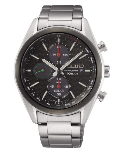 Relógio masculino Seiko SSC803P1 esportivo em aço solar