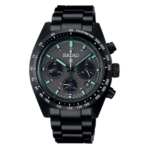 Ανδρικό ρολόι Seiko SSC917P1 Prospex Black Night Steel Μαύρο