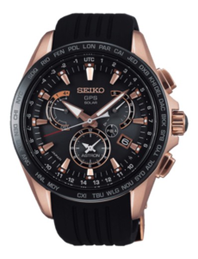 Seiko Men's Watch SSE055J1 Astron Dual-Time 8X Steel — Joyeriacanovas