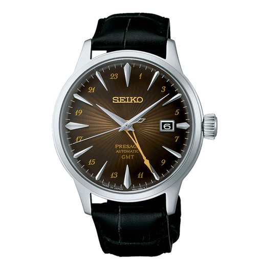 Relógio masculino Seiko SSK039J1 Presage couro preto