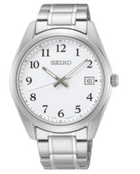 Relógio masculino da Seiko SUR459P1 Neo Classic branco com numerais árabes