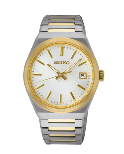 Rellotge Seiko Home SUR558P1 Bicolor Platejat Daurat