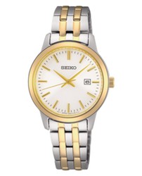 Seiko Women's Watch SUR410P1 Neo Classic Quartz 3 Bicolor Hands