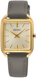 Relógio feminino Seiko SWR090P1 couro cinza