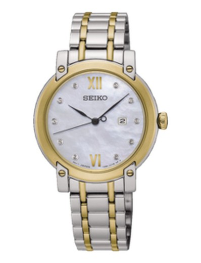 Seiko Dameshorloge SXDG84P1 Dames Quartz Bicolor 10 Diamanten