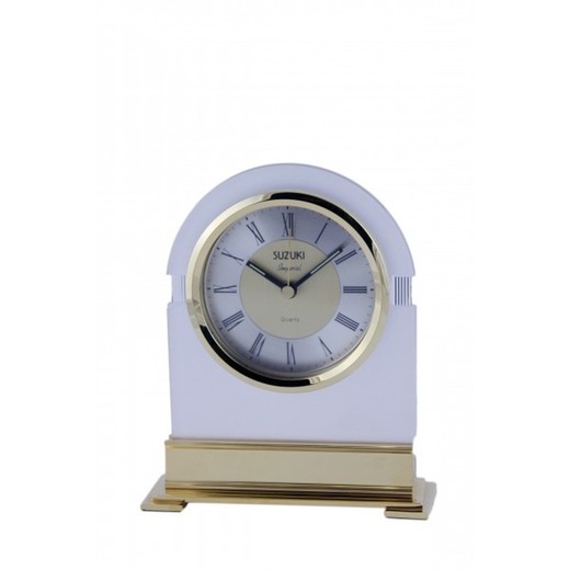 Reloj Suzuki Despertador  A287TG Blanco Bicolor Dorado