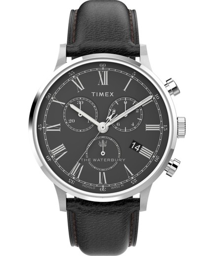 Reloj Timex Hombre TW2U88300 Piel Negra Waterbury