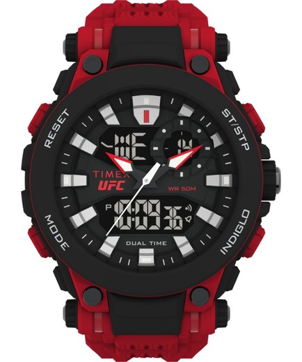 Reloj Timex UFC Hombre TW5M53000 Sport Rojo Bicolor Negro UFC