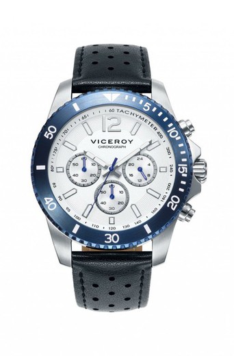 Męski zegarek Viceroy 401003-57 Sportif z czarnej skóry