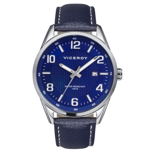 Męski zegarek Viceroy 401013-35 z niebieskiej skóry