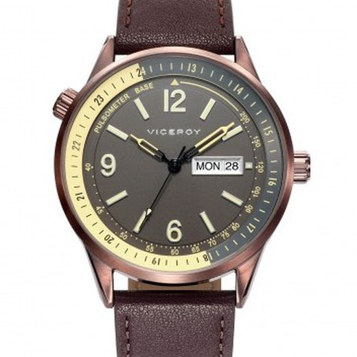 Męski zegarek Viceroy 401075-15 z brązowej skóry